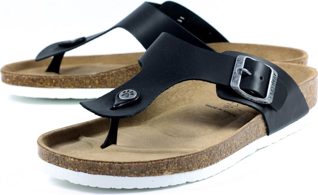 Lazy Dogz - Damen Sandalen "Beach II", Leder GS532 (38 EU) (Schwarz)