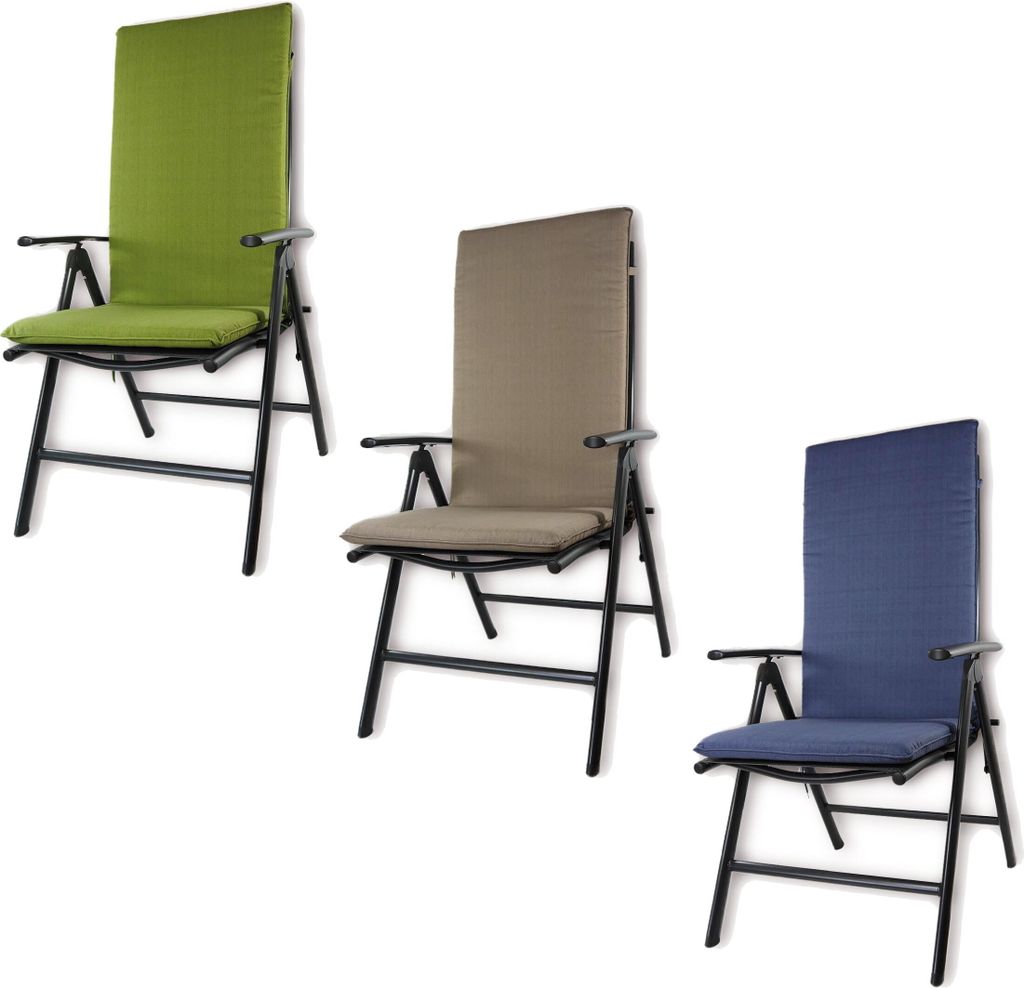 Nordje Hochlehner Sitzauflage Sitz Auflage Kissen Stuhlauflage Polster dick, Farbe:Blau