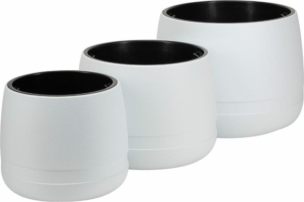 HowHomely | Pflanzentöpfe - Blumentöpfen - weiß - 3er Set - Übertöpfe - Blumenkübel - Praktisch