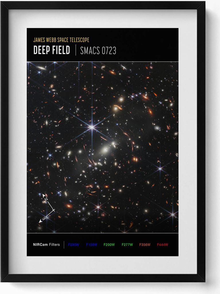 Weltraum-Themenposter NASA-Fotos– Wandbild mit Rahmen – Gerahmtes Bild – Wanddekoration – 50x70 cm – Schwarz Rahmen