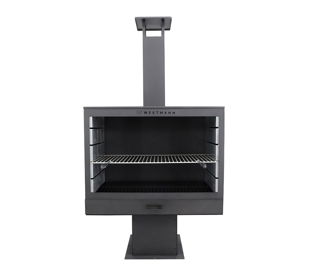 Westmann Stahl Grillkamin Feuerstelle Schwarz 50x90x160 cm Produktbild 