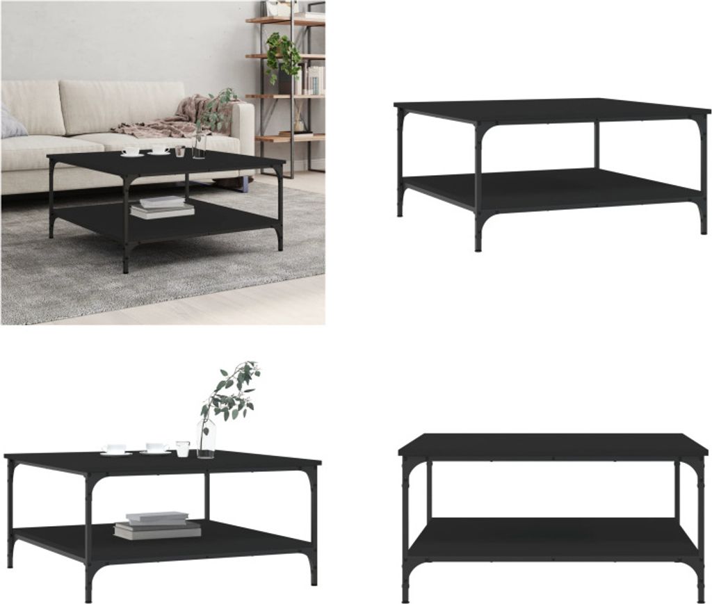 vidaXL Couchtisch Schwarz 80x80x40 cm Holzwerkstoff - Couchtisch - Couchtische - Beistelltisch - Sofatisch