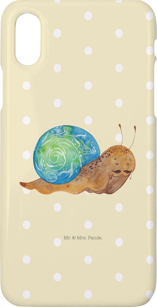 Mr. & Mrs. Panda Iphone 10 Handyhülle Schnecke Sir - Gelb Pastell - Geschenk, Cover, Schnecken, Handy, Hülle, Weisheit, Motivation, Zeit nehmen, ...