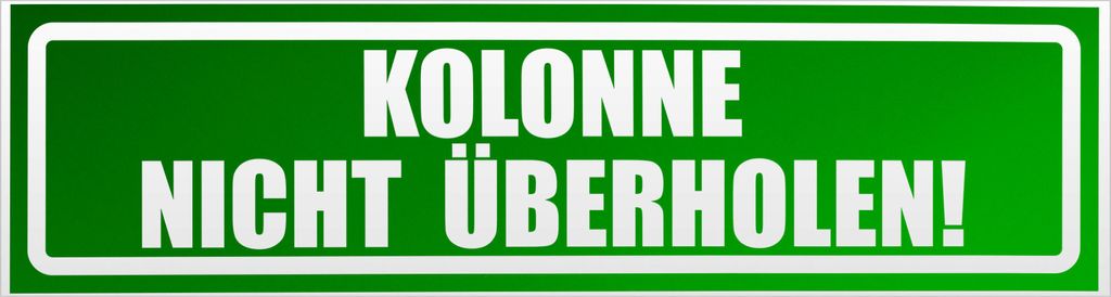 Kiwistar Kolonne Nicht überholen! Invertiert Magnetschild Schild magnetisch - 30cm Grün - reflektierend - Magnetfolie für Auto PKW Kfz