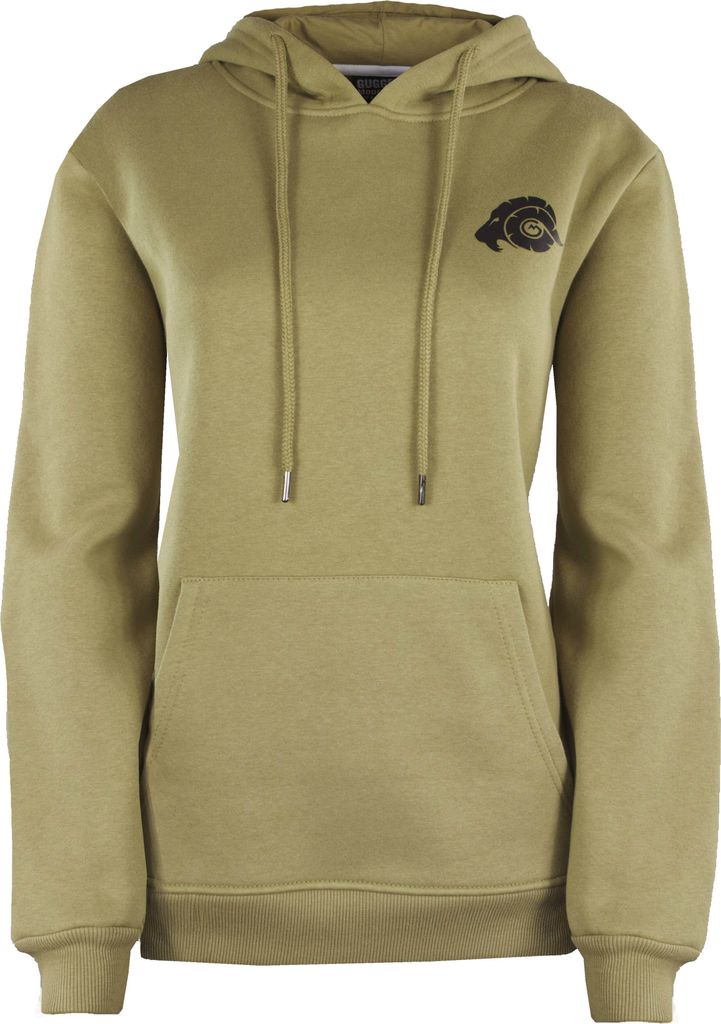 GUGGEN MOUNTAIN Damen Kapuzenpullover mit Fleece Hoodie Hooded Logo Sweater Sweatjacke Warmer Pullover Streetwear Langarm Kapuze Outdoor Sport Oliv...