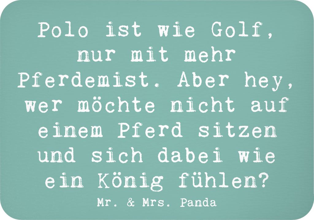 Mr. & Mrs. Panda Kühlschrankmagnet Spruch Polo Abenteuer - Meeresbrise - Geschenk, holzmagnet, Sportler, Stärke, Sportart, whiteboardmagnet, Pfer...