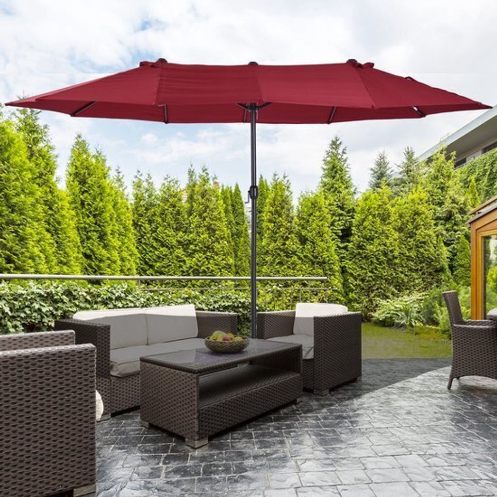 Outsunny Sonnenschirm mit Kurbel Garten Sonnenschirm Produktbild 