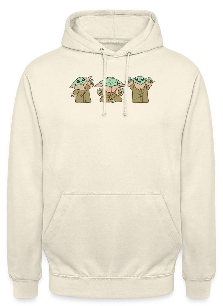 Star Wars: Mandalorian Baby Yoda Posen Uni Hoodie, XL, Vanille-Milchshake