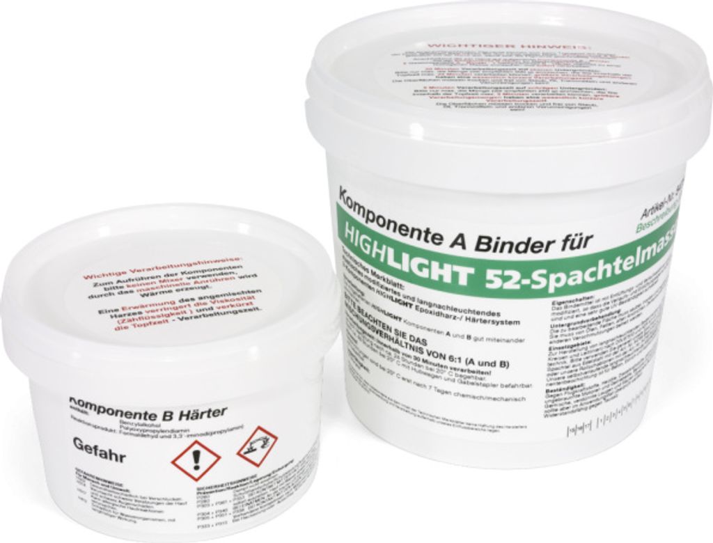 Dreifke Langnachleuchtende Spachtelmasse HIGHLIGHT 52 mcd, 2 Komponenten, 1 kg