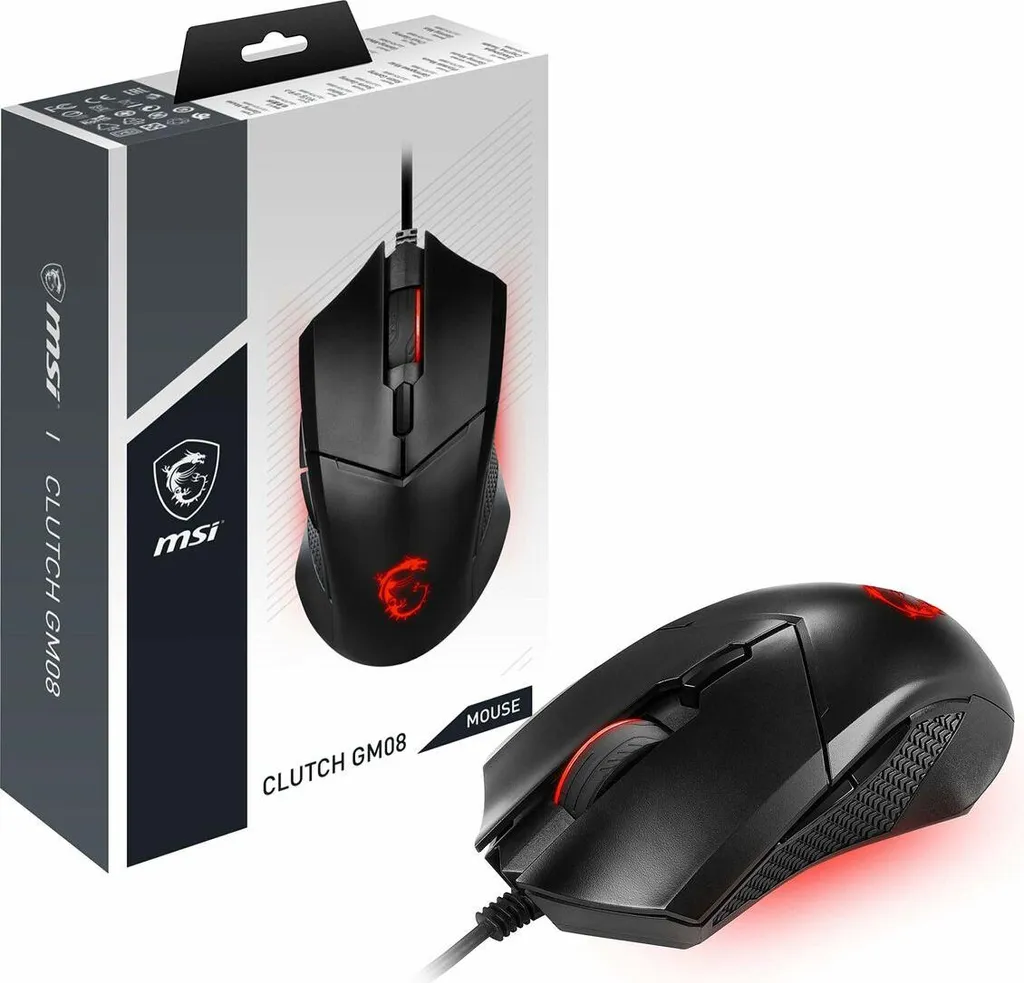 Souris Filaire Gamer MSI Clutch GM08 - Capteur Optique 4200 DPI Noir