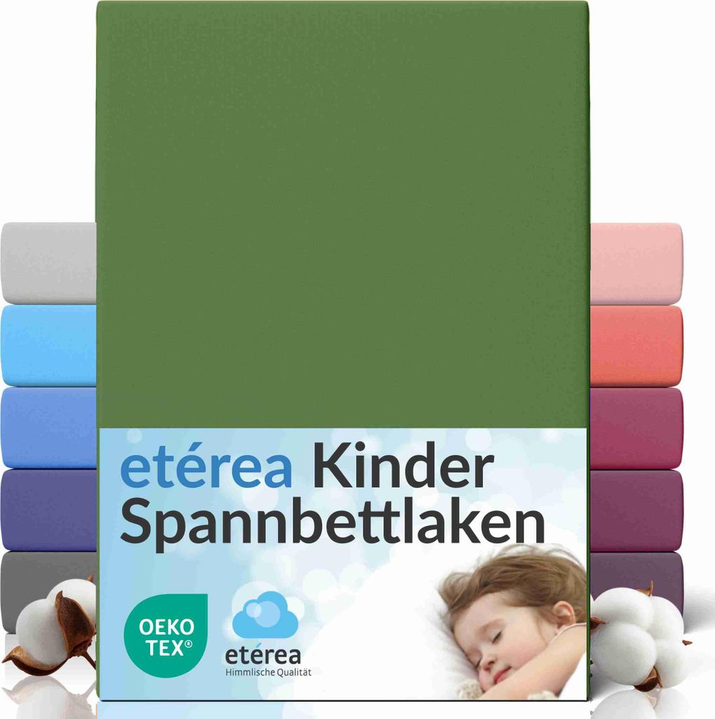 Jersey Spannbettlaken 60x120 - 70x140 cm, 100% Baumwolle Bettlaken, Kaktus