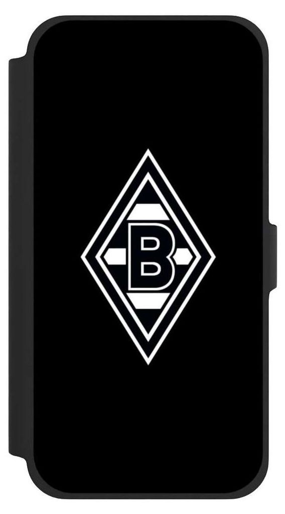 NIVOCASE Klapphülle für Apple iPhone 13 Pro Max Handyhülle aus Kunst Leder NIVOflip schwarz Borussia Mönchengladbach Gladbach Wappen