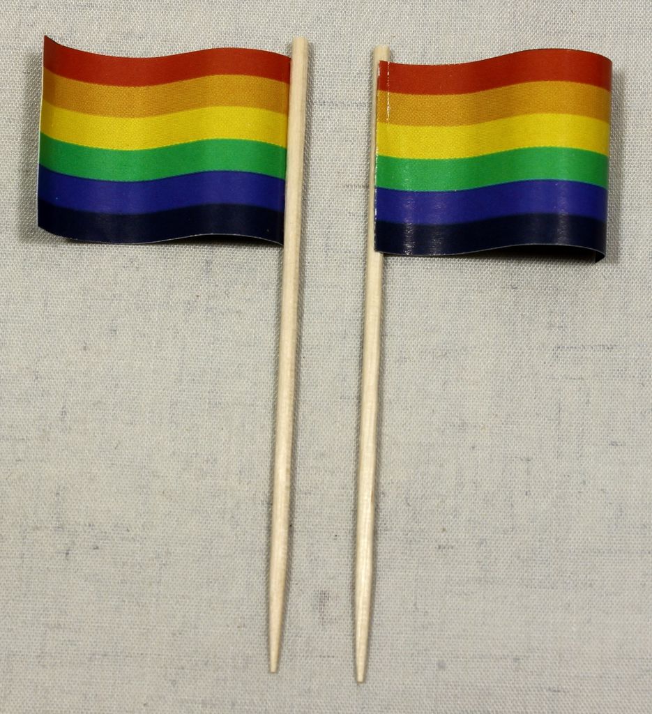 Party-Picker Flagge Regenbogen Papierfähnchen in Produktbild 