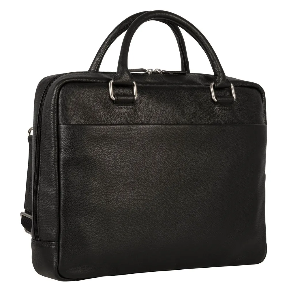 Leonhard Heyden Berlin Cartella Laptop in Pelle Nera - Vera Pelle