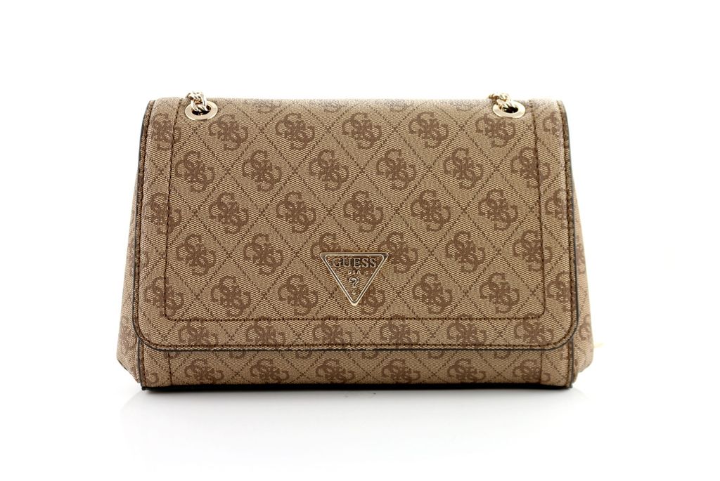 GUESS Damen Schultertasche Noelle Latte Logo/Brown : Produktbild 