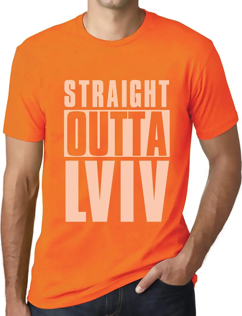 Herren Grafik T-Shirt Direkt aus Lemberg – Straight Outta Lviv – Öko-Verantwortlich Vintage Jahrgang Kurzarm Lustige Druck Geburtstag Geschenk...