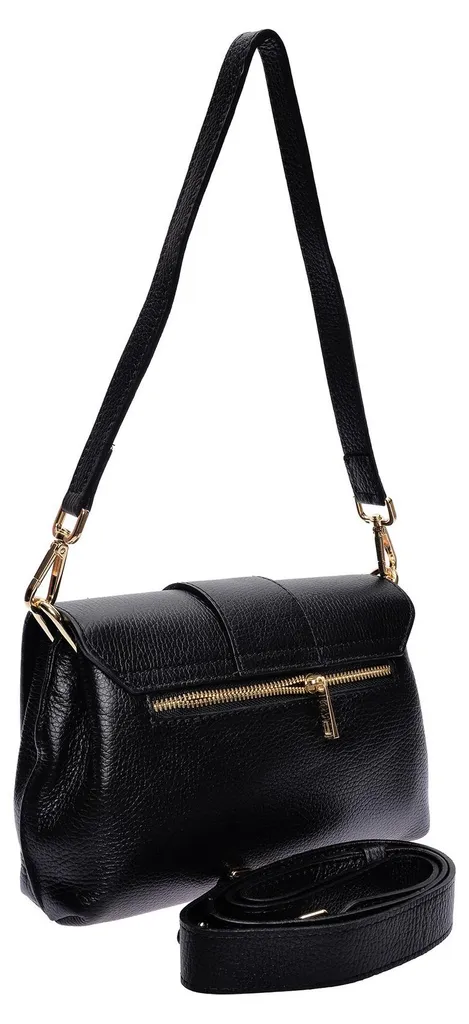 Sac bandoulière compact en cuir noir pour ranger ses essentiels