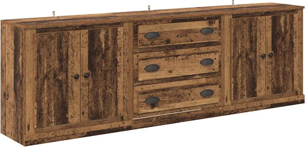 Buffet Robuste en Bois Ancien pour Organiser et Décorer sans Encombrer