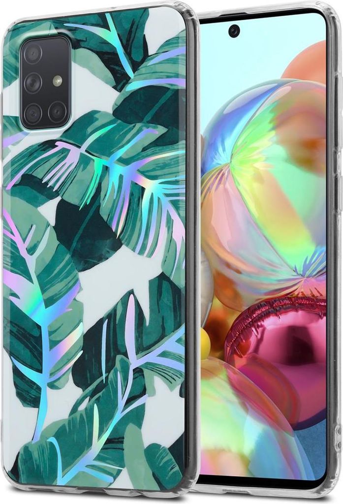 Cadorabo Hülle für Samsung Galaxy A71 4G Schutz Hülle mit Weiß TPU Etui Blumen Flower Cover Case
