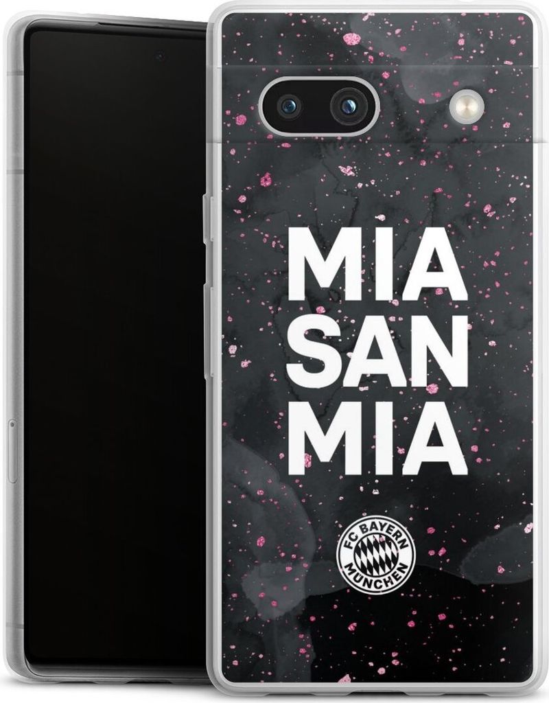 DeinDesign Slim Hülle für Google Pixel 7a Silikon Case Ultra Dünn Handyhülle FC Bayern München Mia San Mia Girl Style