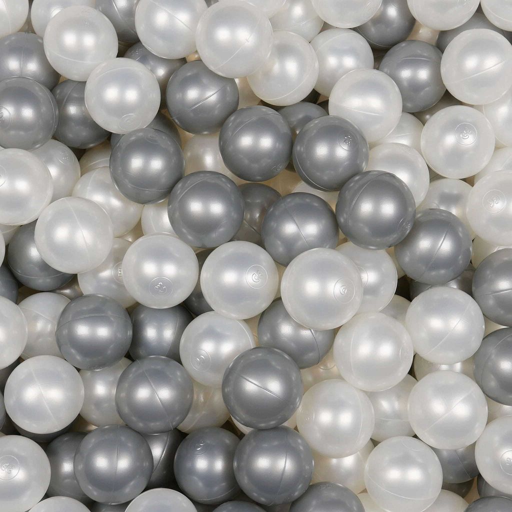 Bälle für Bällebad 7cm 50 Stück – Perle, Silber