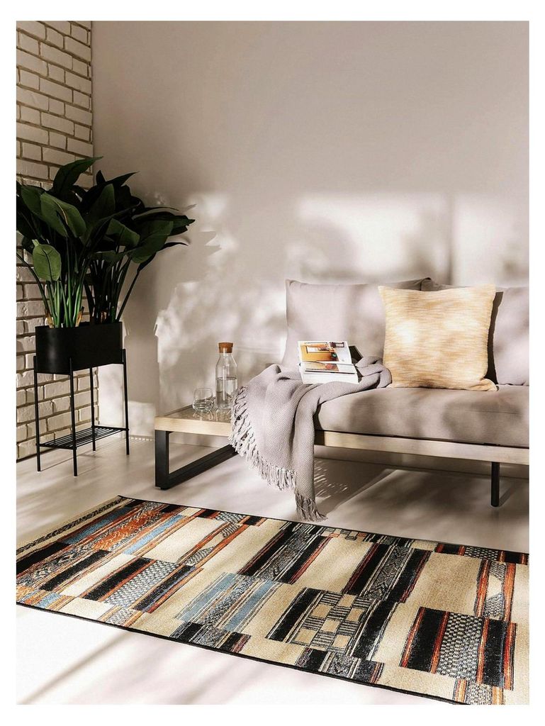 Nest In- & Outdoor Teppich Artis - Multicolor 80x250 cm - Strapazierfähig für Balkon, Terrasse, Garten - Küchenteppich & Wohnzimmerteppich - Bot...