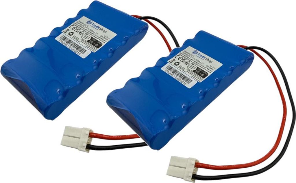 2x Trade-Shop Li-Ion Akku 25,9V / 2500mAh kompatibel mit Ambrogio L20 Twenty Elite, L20 b, Wiper i70, i100S, i130s Rasenmäher Mähroboter Rasenrob...