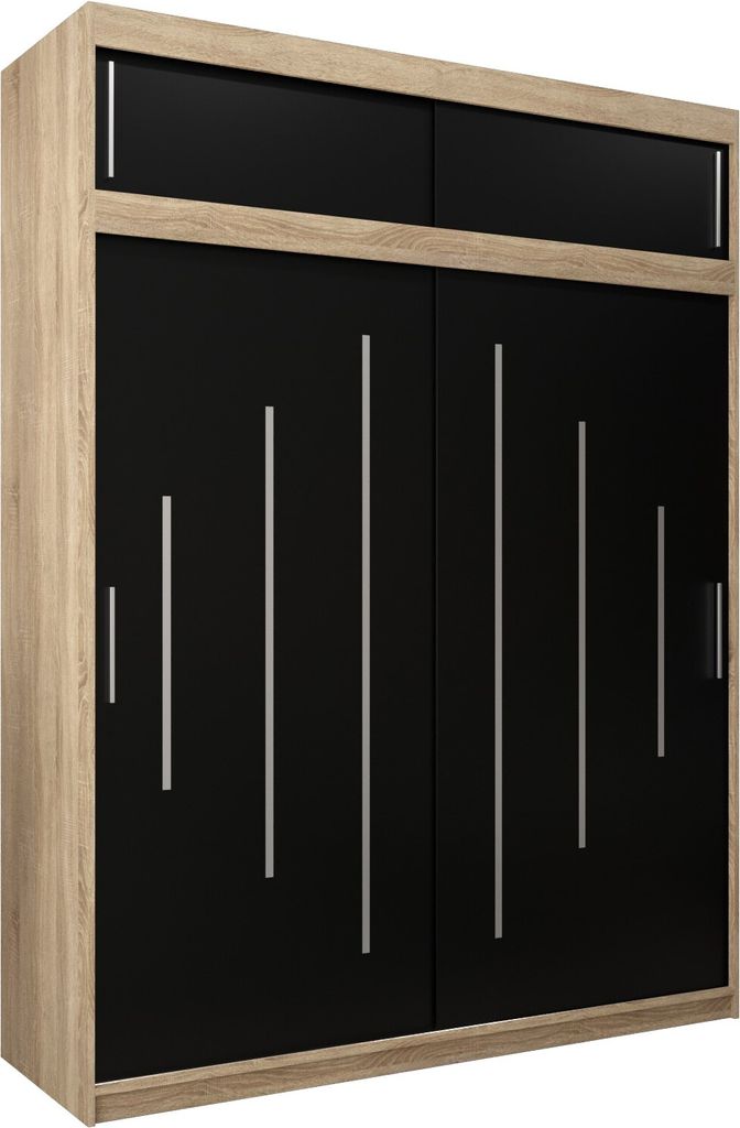 Kleiderschrank, Schiebetürenschrank Schlafzimmer, Schrank YORK 180 mit Aufsatz, Höhe 240 cm
