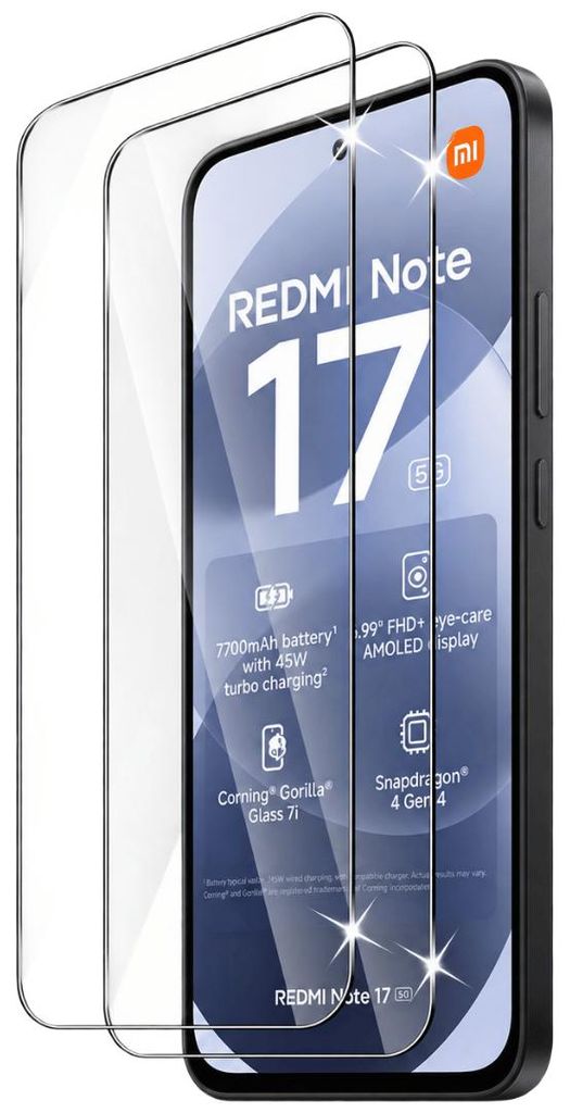 2x Schutzglas für Xiaomi Redmi Note 17 5G Displayglas Produktbild 