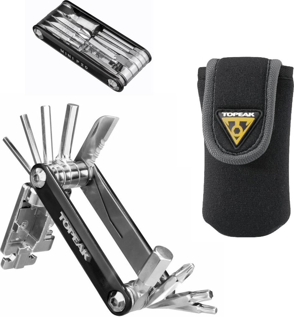 Topeak Mini P20 Multitool, 20 Funktionen, Fahrrad Reparatur Werkzeug