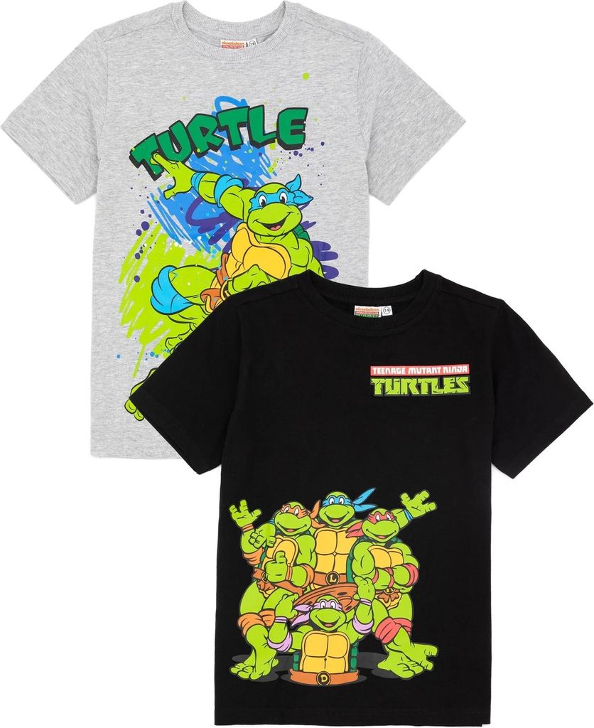 Teenage Mutant Ninja Turtles - T-Shirt für Kinder (2er-Pack) NS6983 (110) (Schwarz/Grau meliert)