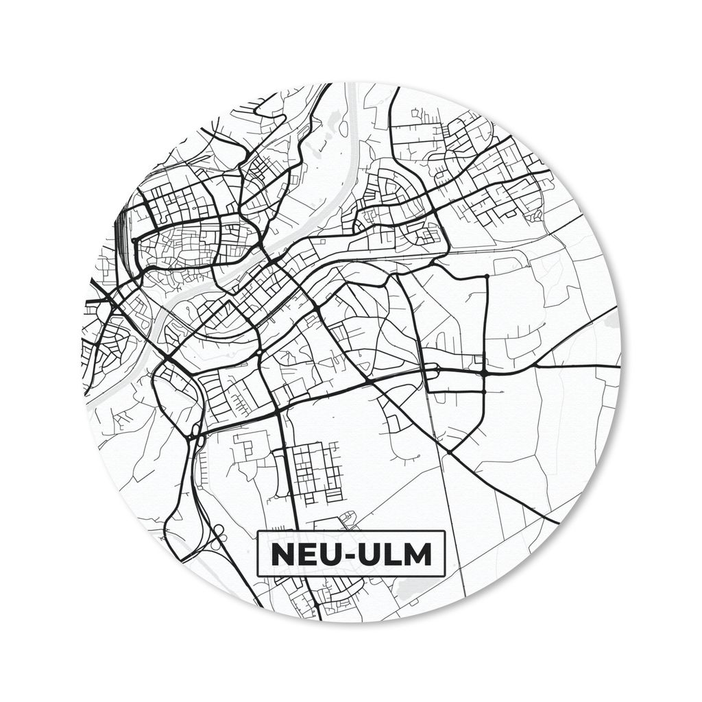 MuchoWow Mauspad Mousepad Neu-Ulm - Karte - Stadtplan - Wegbeschreibung 40x40 cm - Mousepads - Maus Mat - Pad - Mausunterlage - Schreibtisch Acce...