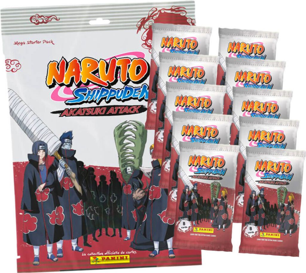Naruto Shippuden Karten - Akatsuki Attack Trading Cards (2024) - Sammelkarten - 1 Starter + 10 Booster