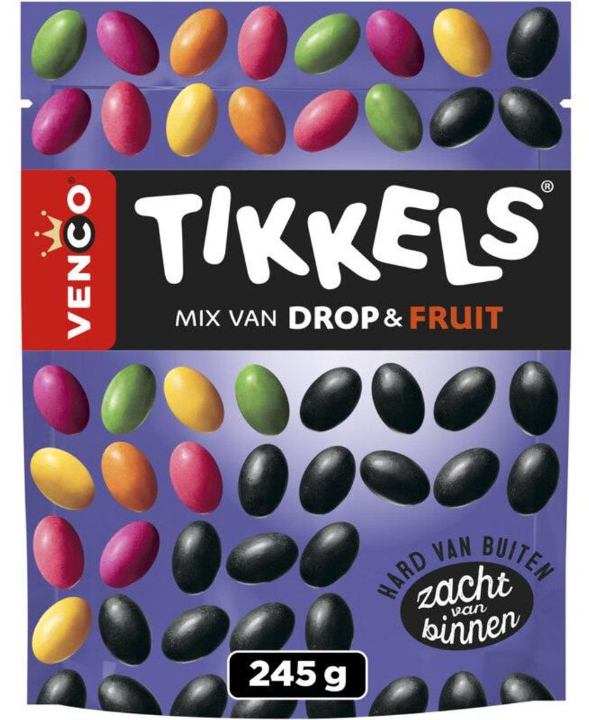 Venco Tikkels Lakritz & Frucht Bonbons, 245 g – Produktbild 