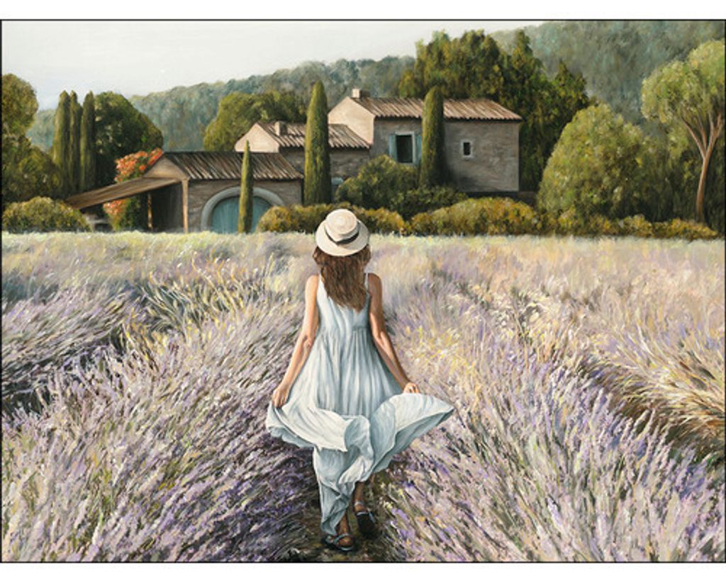 Leinwandbild Lavendelfeld 116x84 cm