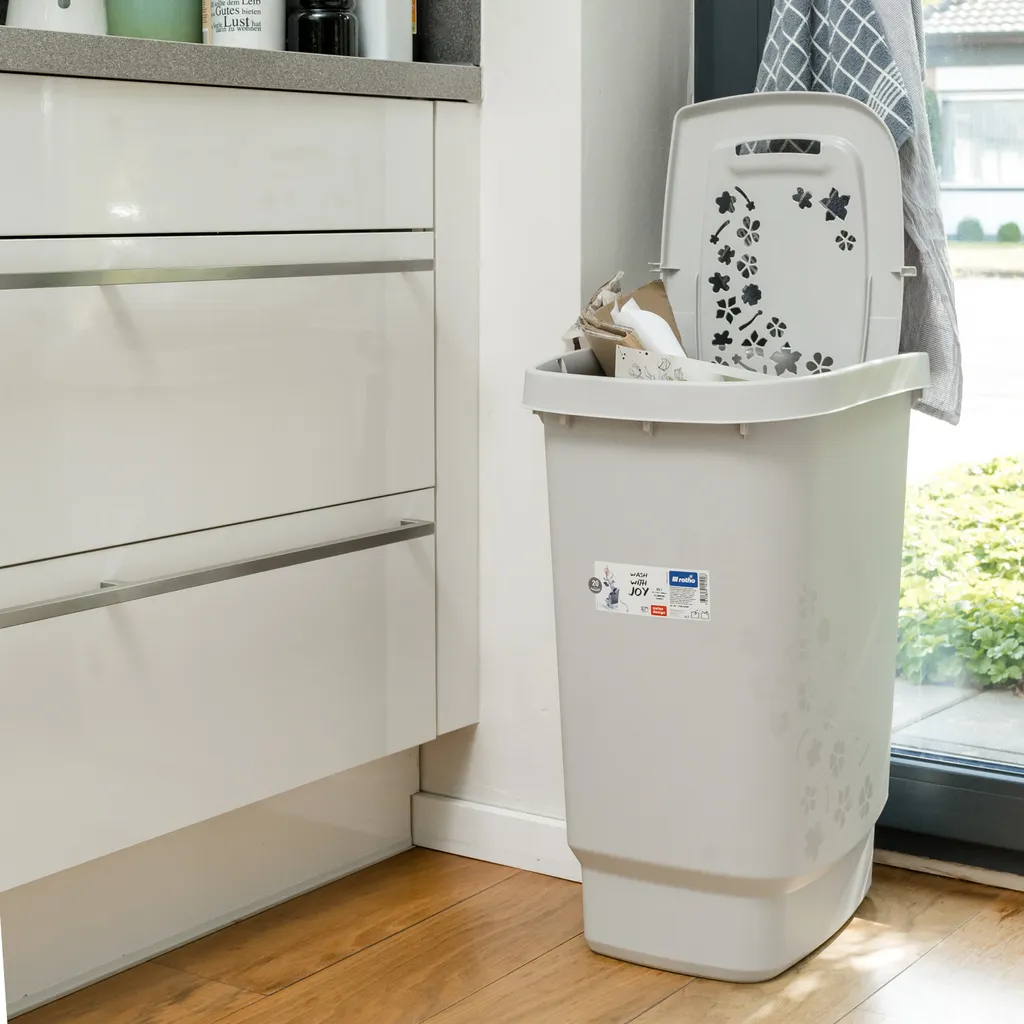 Panier à linge Rotho 55L avec poignées soft-touch gris anthracite