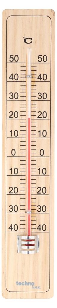 Technoline WA 2010, Flüssigkeitsumgebungs-Thermometer, Drinnen/Draußen, °C, -40 - 50 °C, Analog, Holz