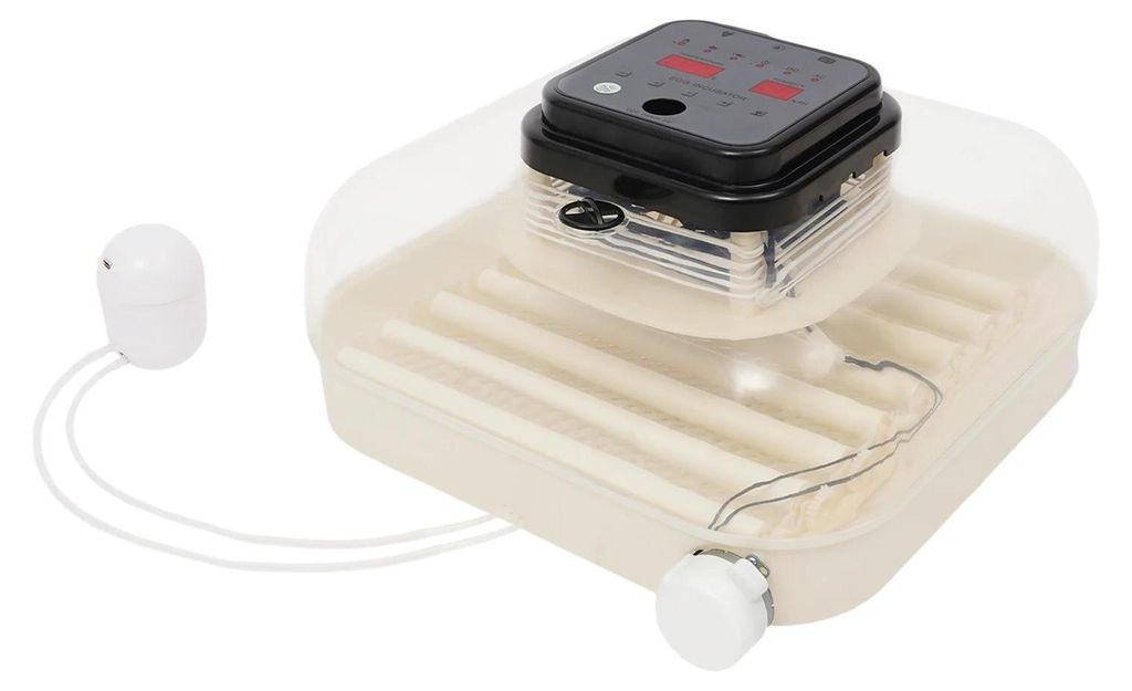 Brutautomat - Eierinkubator - Automatische Wendung 90 Min - 35 Eier - LED Schierlampe - 50 W - AC 220 V/DC 12 V - Temperatur 0–40 °C