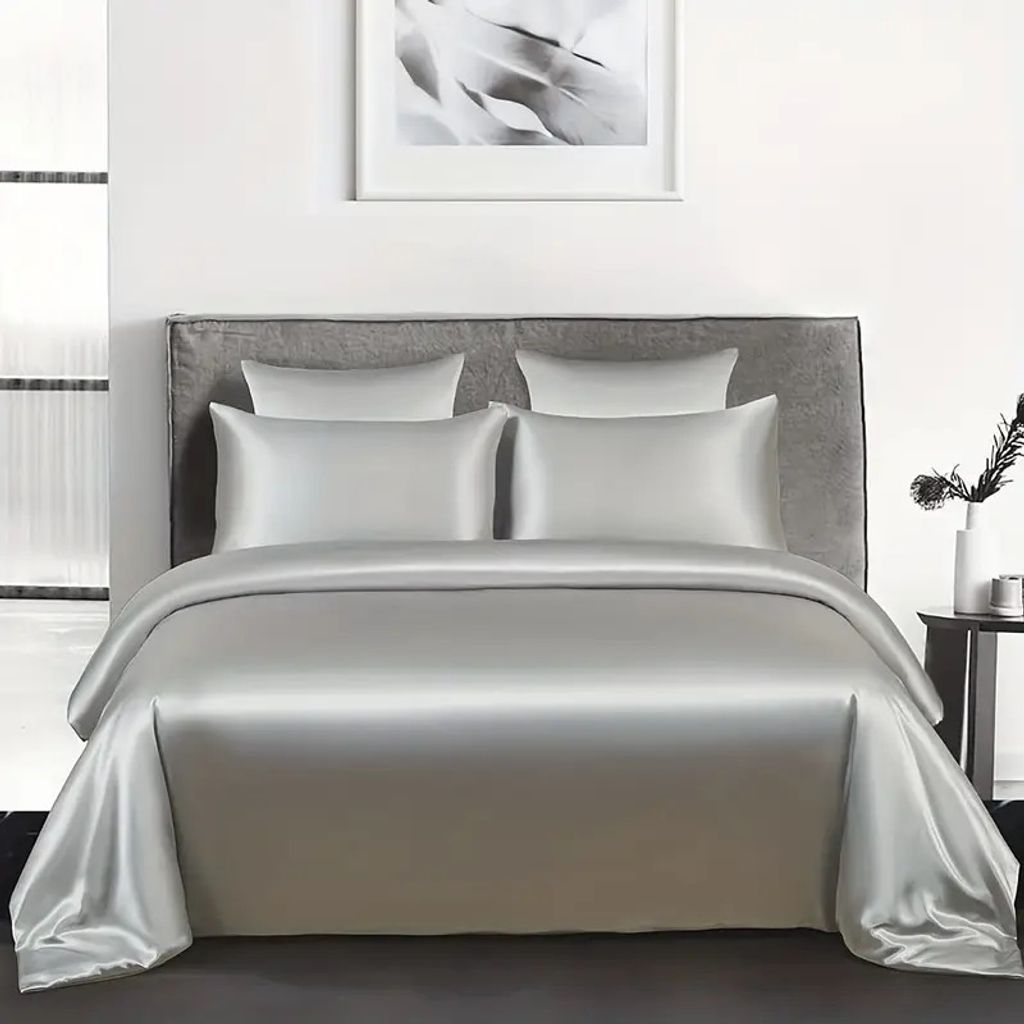 Hedvábné prostěradlo | SILKYFIT Light Grey 180 x 200 Obrázek produktu 4