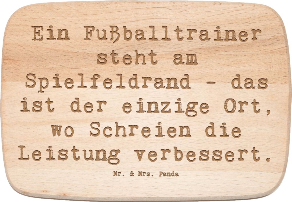 Mr. & Mrs. Panda Holzbrett Spruch Fußballtrainer Energie - Transparent - Geschenk, Frühstücksbrett, Coaching, Spielfeldrand, Berufsgestaltung, S...