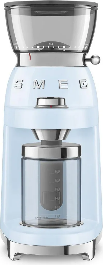 Broyeur à café électrique Smeg bleu azur CGF03PBEU design rétro