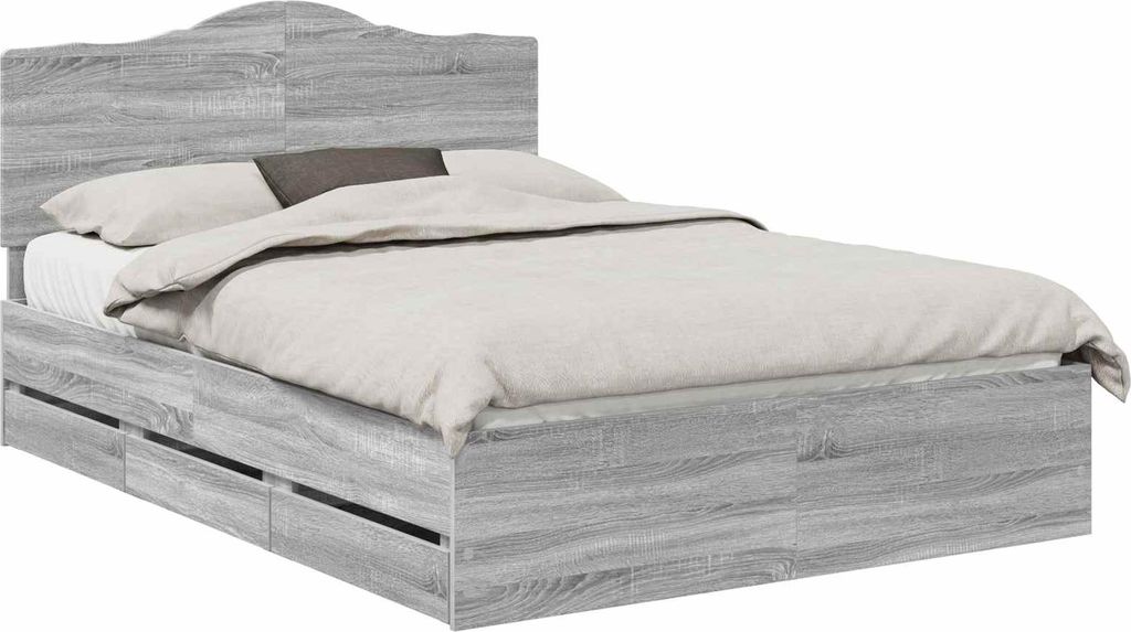 Bettrahmen Graues Sonoma 150 x 200 cm Ingenieurs Holz
