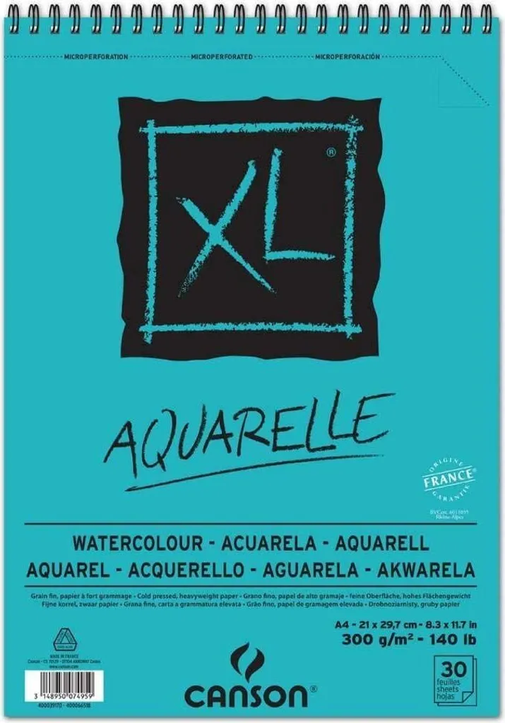 Canson XL Aquarelle 300g A4/A3 - Album per Acquerello e Tecniche Umide