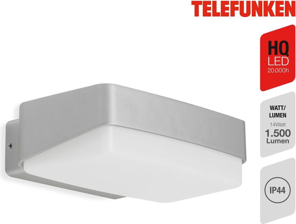 Telefunken MAINZ LED Aussenwandleuchte IP44 14W Produktbild 