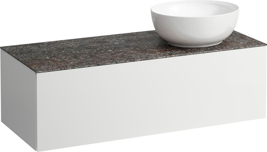 LAUFEN ILBAGNOALESSI Schubladenelement, Steinplatte Marrone Naturale, Ausschnitt rechts, 120x50x37cm, zu WT-Schale H81897 5, H4323130979991