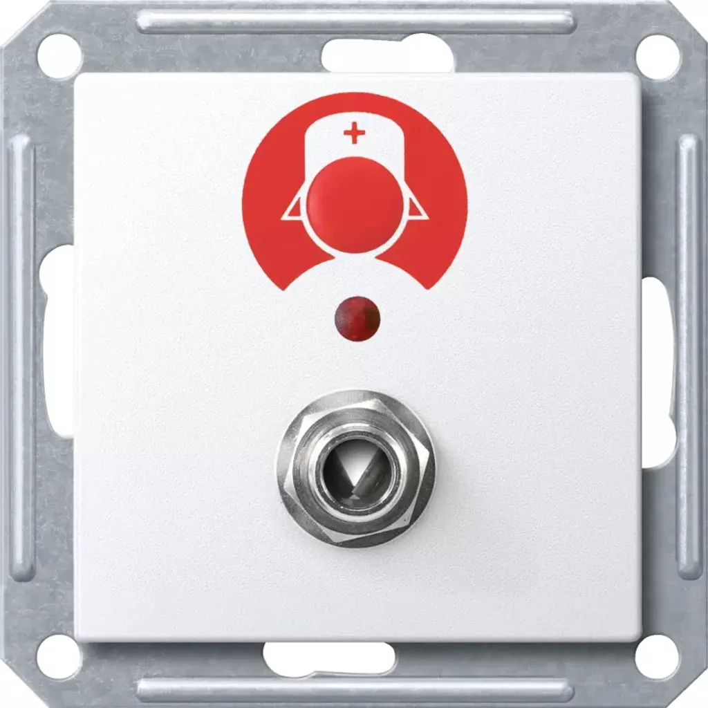 Bouton-poussoir d'appel Merten MEG4847-0325 blanc pour pose encastrée chic