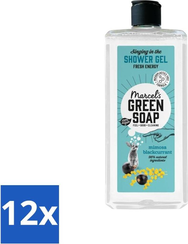 Marcel's Green Soap - Duschgel - Mimose & Schwarze Johannisbeere - Pflegend & weich - 300 ml - Vorteilspack - 12 Stücke