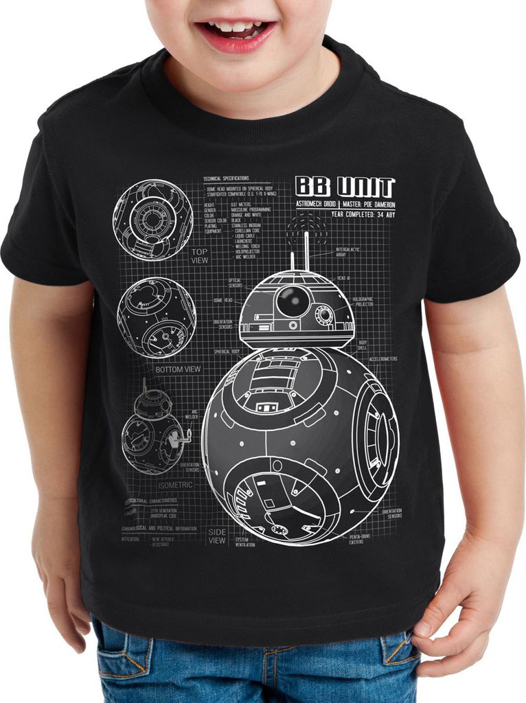 A.N.T. BB Unit Kinder T-Shirt blaupause astromech droide