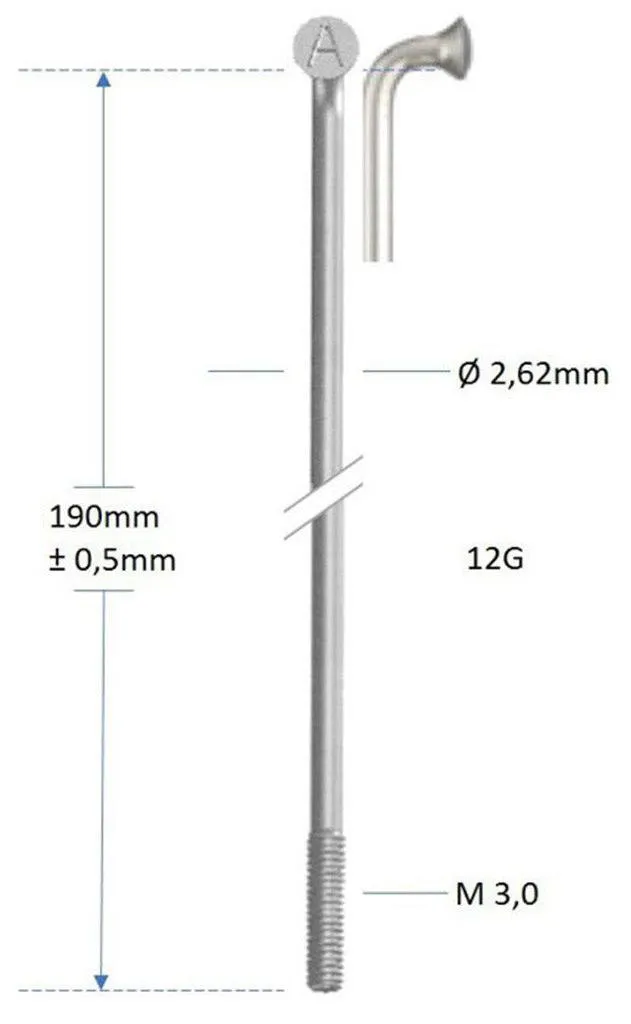 Rayons de vélo en acier zingué 12-210 Alpina - Lot de 144 unités DIY
