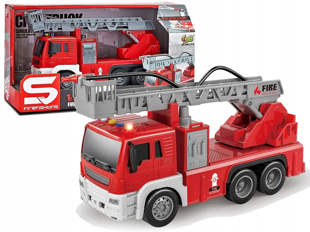 Camion Pompiers 1:16 : Jouet Incassable avec Échelle de Sauvetage et Sirène